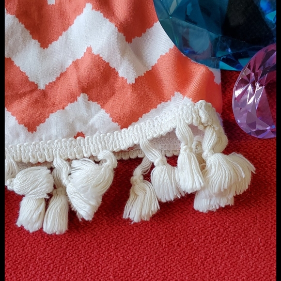 P.S. KATE Orange  white chevron Graphics And tassels Lg. - Picture 5 of 7